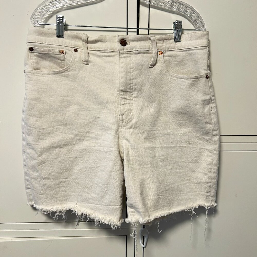 Madewell Shorts Women's Size 32 High-Rise Denim Mid-Length - Cream color